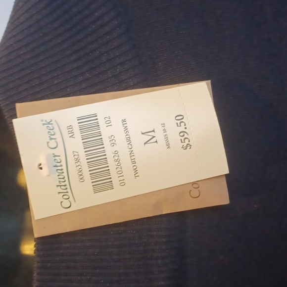 NWT Coldwater Creek Womens Navy Two Button Cardigan Sweater M - Picture 4 of 6